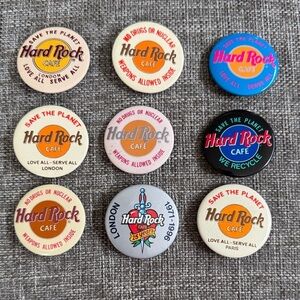 Hard Rock Cafe Colorful Button Set